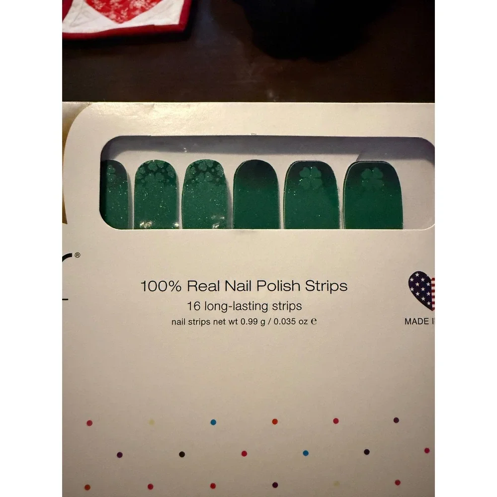 Color Street Clover And Out Green Ombre Shamrock Nail Polish Strips FDS562 NEW